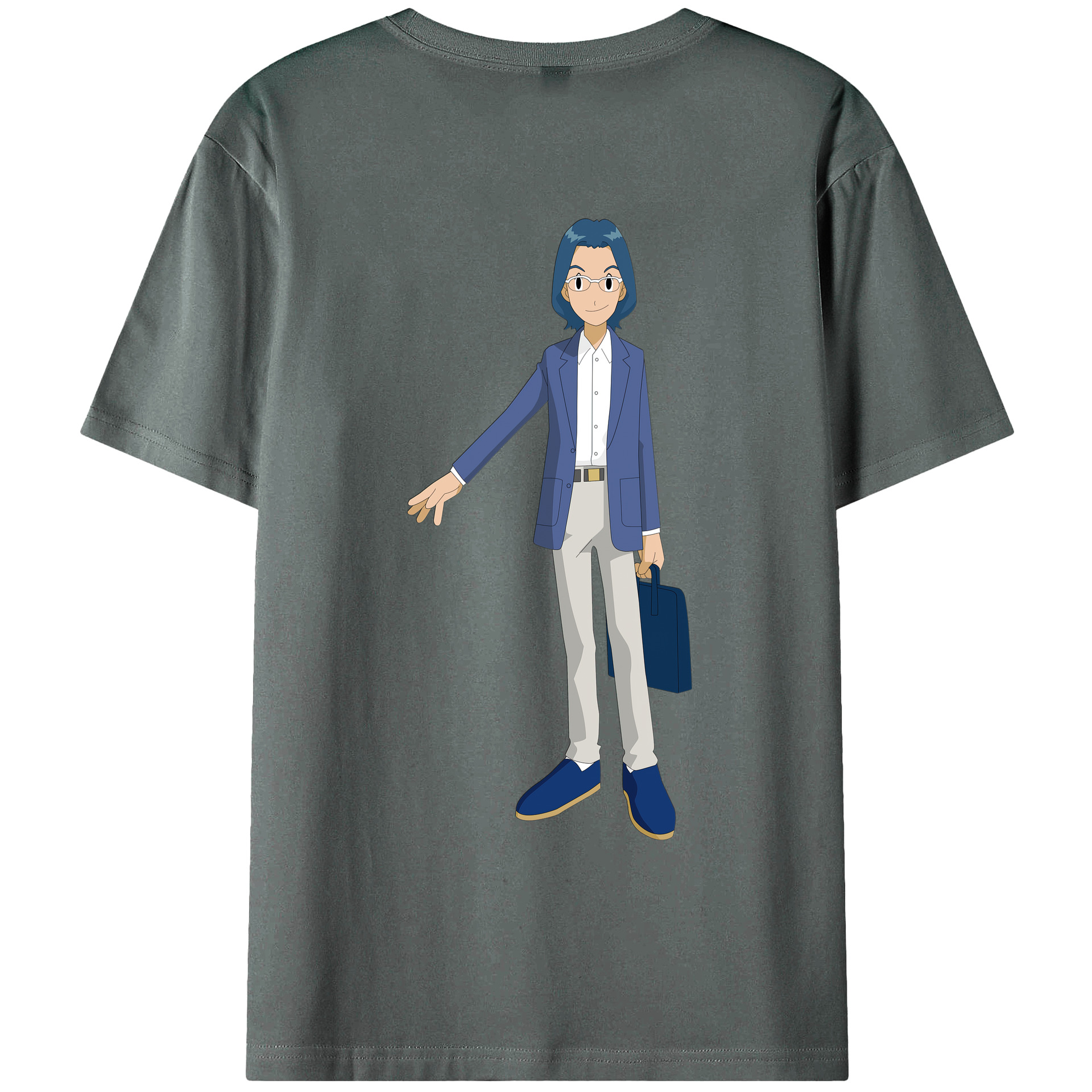 （画像用） Digimon デジタルモンスター/デジモン 綿100％ メンズ半袖Tシャツ（バックプリント） 通気性